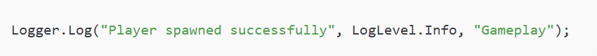 First log code